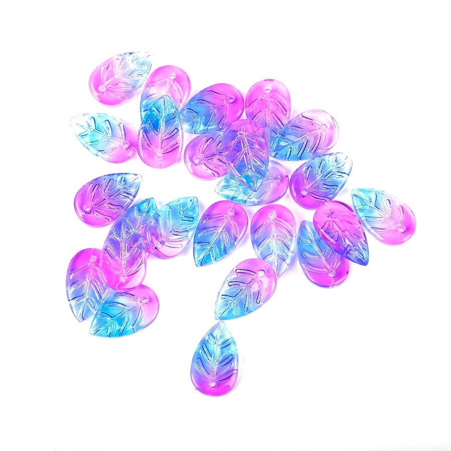 18x11mm Czech Glass Leaf Beads Jewelry Making Supply Czech Leaf Beads DIY Earring Finding Clothing Supplies 20pcs/bag: 12