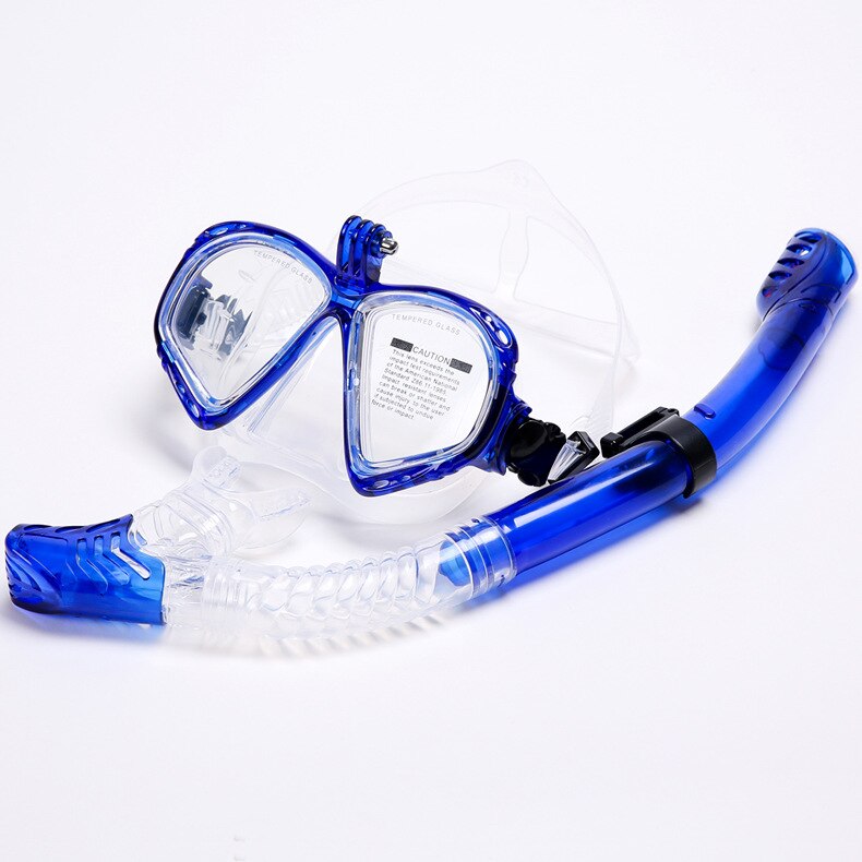 Máscara de esnórquel gafas de buceo completamente seco con soporte tubo de respiración gafas para usar bajo el agua conjunto de gafas de natación para hombres y mujeres: Blue st(2201-198)