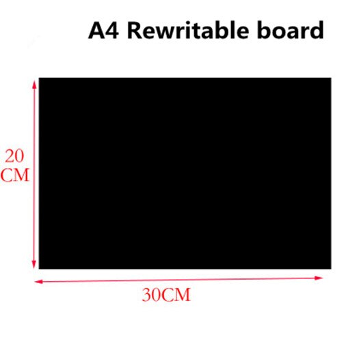 Plast pvc kort omskriveligt bord  a4 a5 a6 in sort genbrug tørre rengøres butik pris reklame: A4