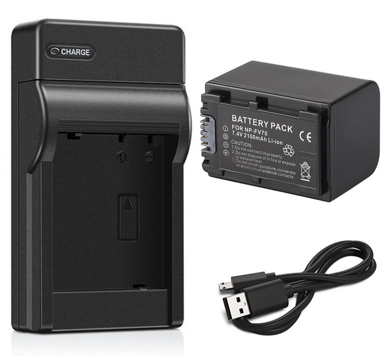 Paquete de batería + cargador para Sony NP-FV70, NPFV70, NP-FV70A, NPFV70A InfoLithium V Series: Battery and ChargerA