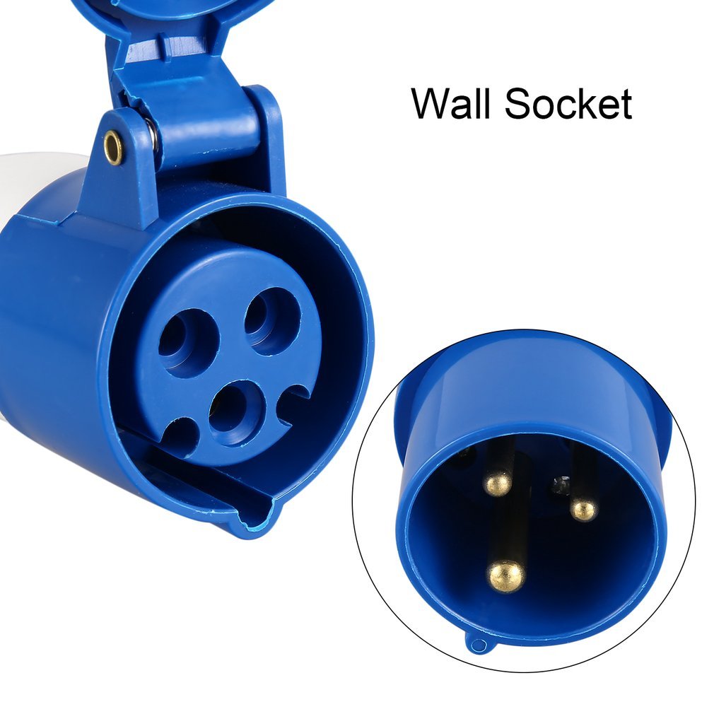 Blue 240V 16 Amp 3 PIN Industrial Site Plug & Wall Socket Waterproof IP44 Plug Connector Socket 2P+Earth Male/Female