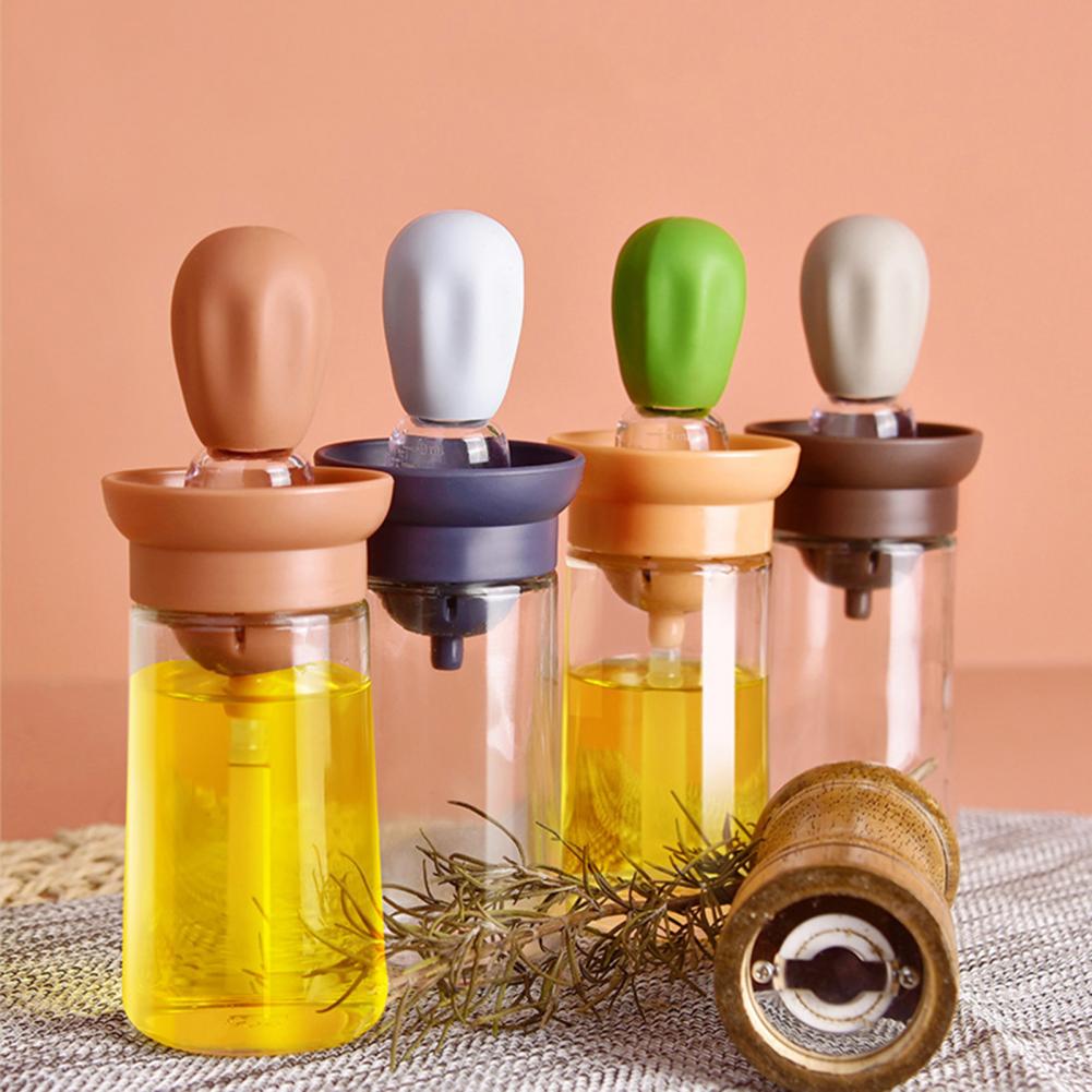 Space-saving Oil Container Bottle Easy to Carry with Silicone Brush Ergonomic Multi-purpose Oil Dispenser Bottle