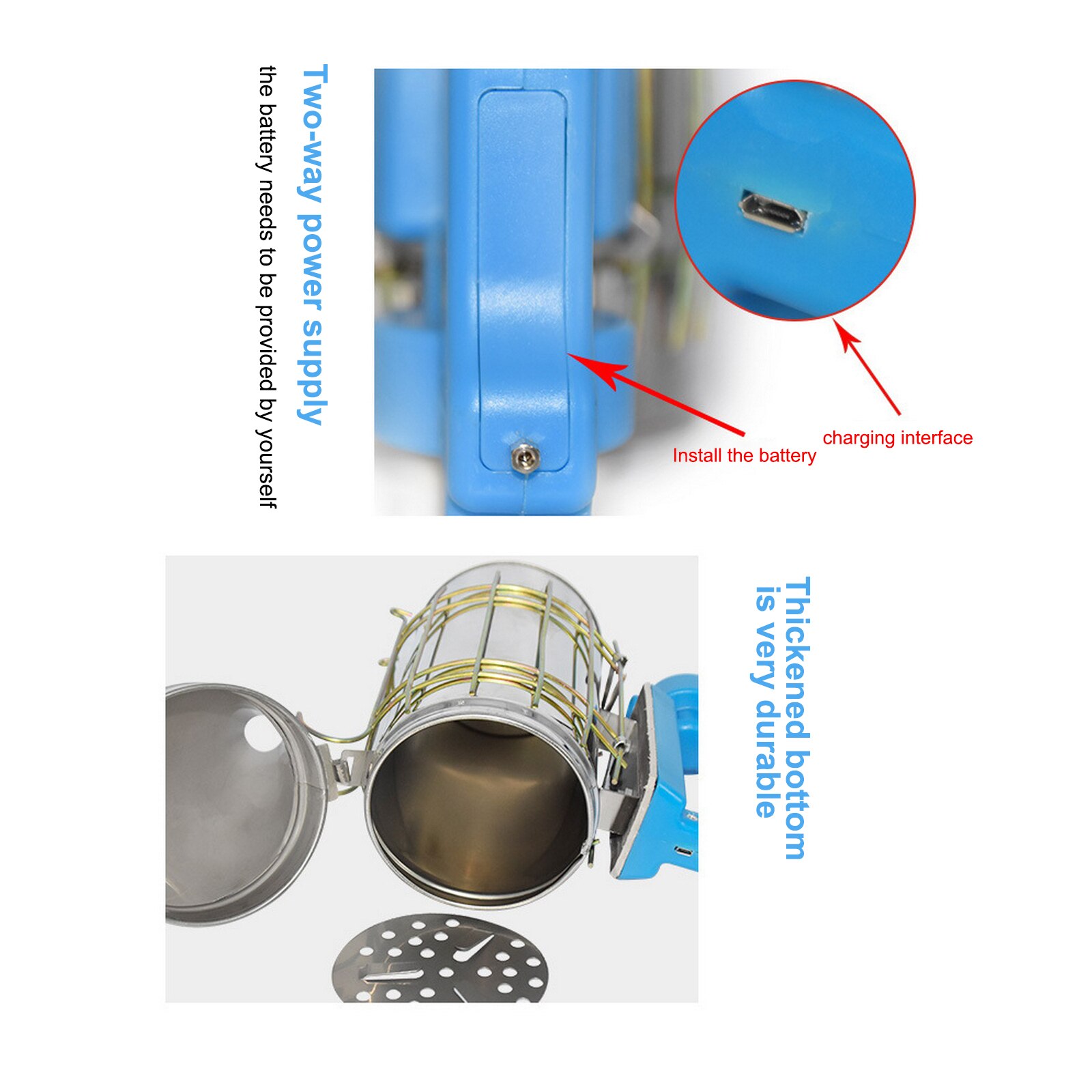 Stainless Steel Electric Bee Smoke Transmitter Kit Electric Beekeeping Tool Apiculture Beekeeping Tool Beekeeping Equipment