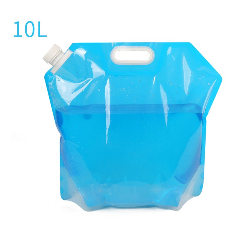 Outdoor Water Zakken Opvouwbare Draagbare Drinken Kamp Koken Picknick Bbq Water Container Bag Carrier Auto 5L/10L Water Tank: Blauw