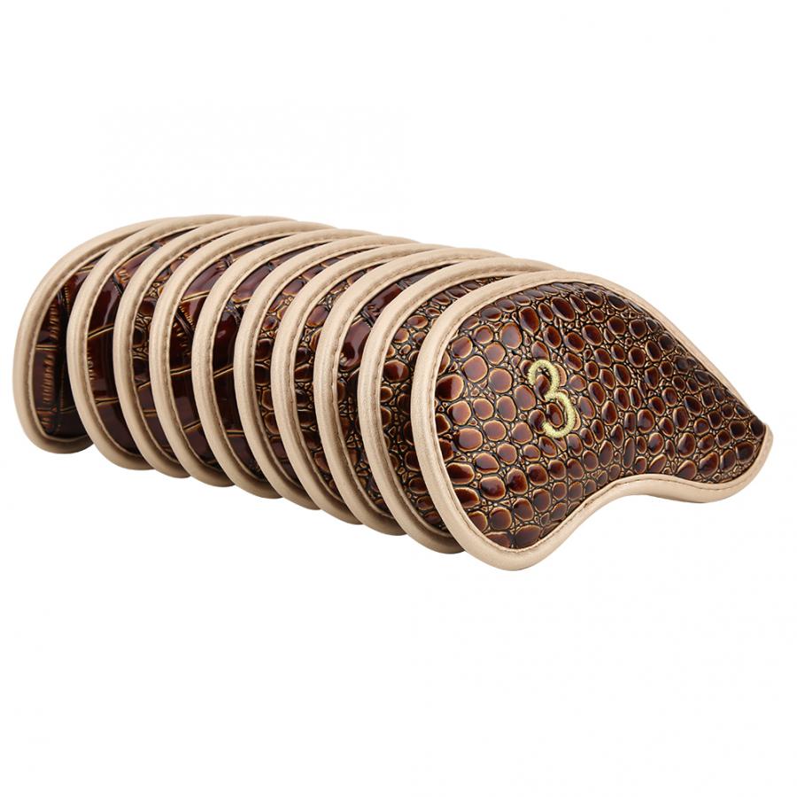 10 Stks/set Putter Cover Headcover Waterdichte Pu Iron Club Head Cover Putter Hoofd Covers Met Afdichting Haak Lus