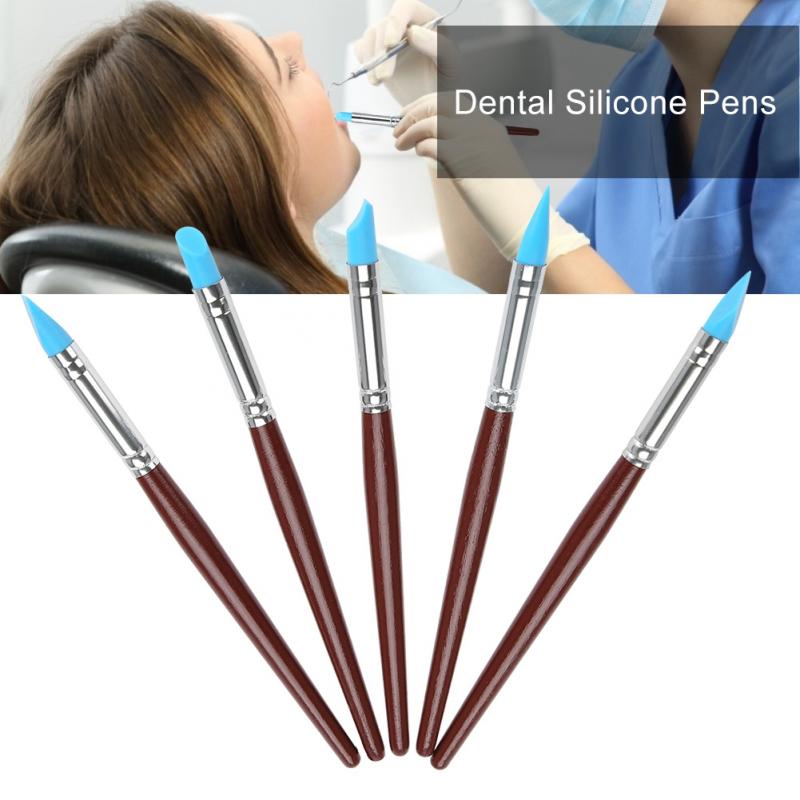 5 stk harpiks porcelæn tænder formning pen dental silikone komposit skulptur udskæring tand værktøjer til klæbende komposit cement