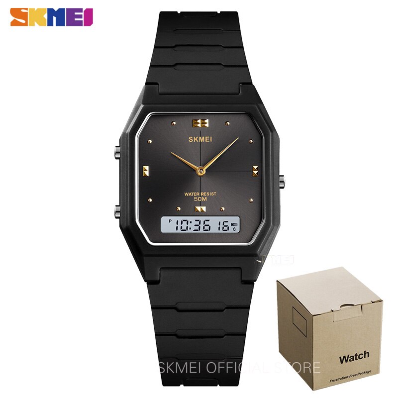 SKMEI 3 temps adolescent montres Chrono alarme enfants montre Sport numérique garçons filles heure étanche relogio infantil 1604: Black with box