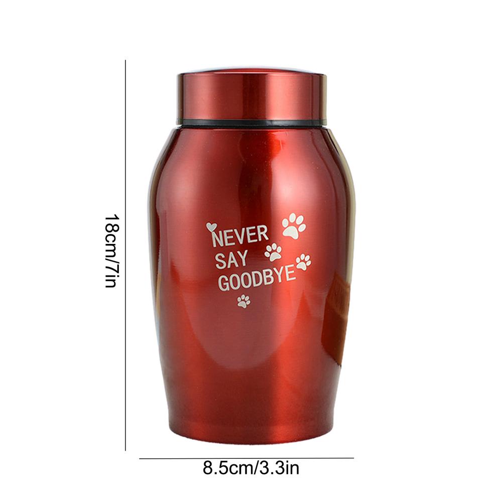 Roestvrijstalen huisdieren Urnen Kat Hond Vogel klein dier Crematie As Urn Verzegelde Begrafenis met Poten Gegraveerde Souvenir Pot Voor Huisdier: Rood
