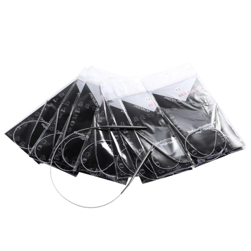 11pcs Stainless Steel Circular Knitting Needles Circular Needles for Knitting Crochet Weaving Pins Needlework Needles