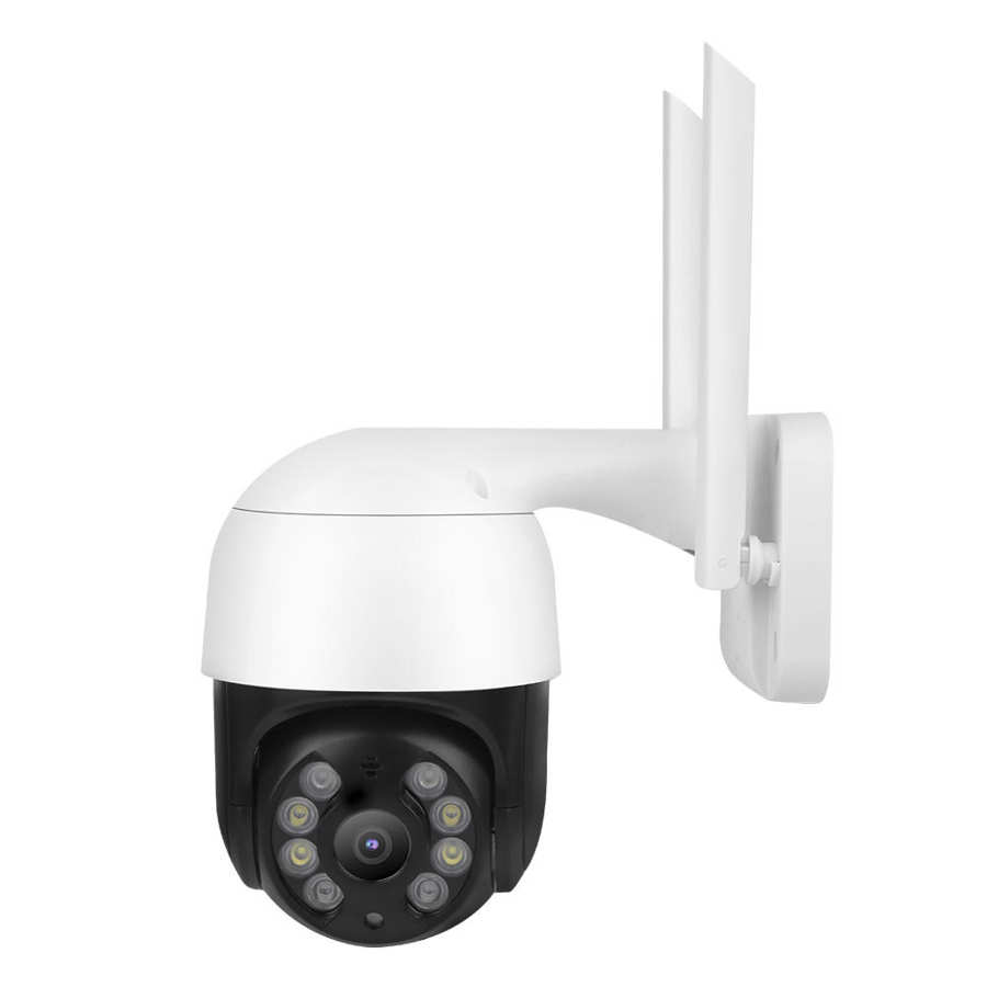 Overvågningssystem 3mp wifi ptz kamera 8 lys menneskelig registrere farverig nat  ip66 vandtæt overvågning 100 - 240v