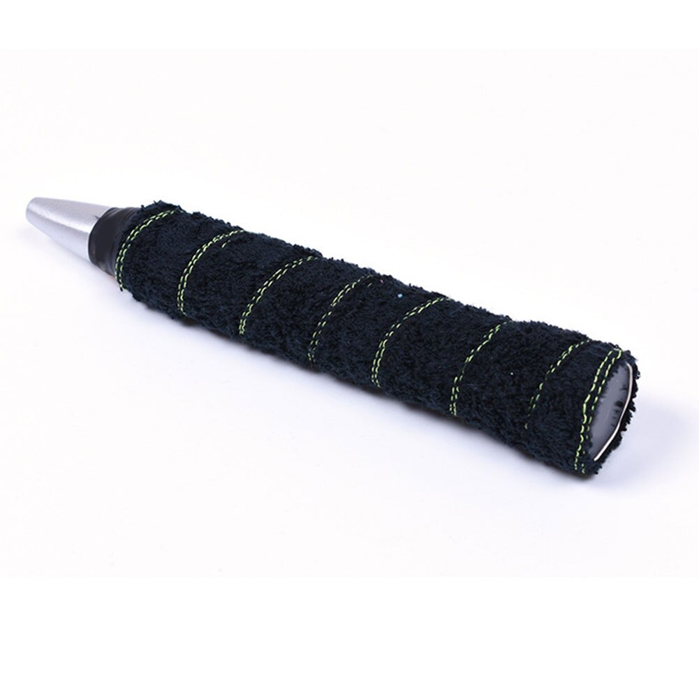 Toalha de algodão cola aderência raquete de tênis de badminton overgrips anti-deslizamento lidar com bandas de aderência fita banda de suor edf88: Black