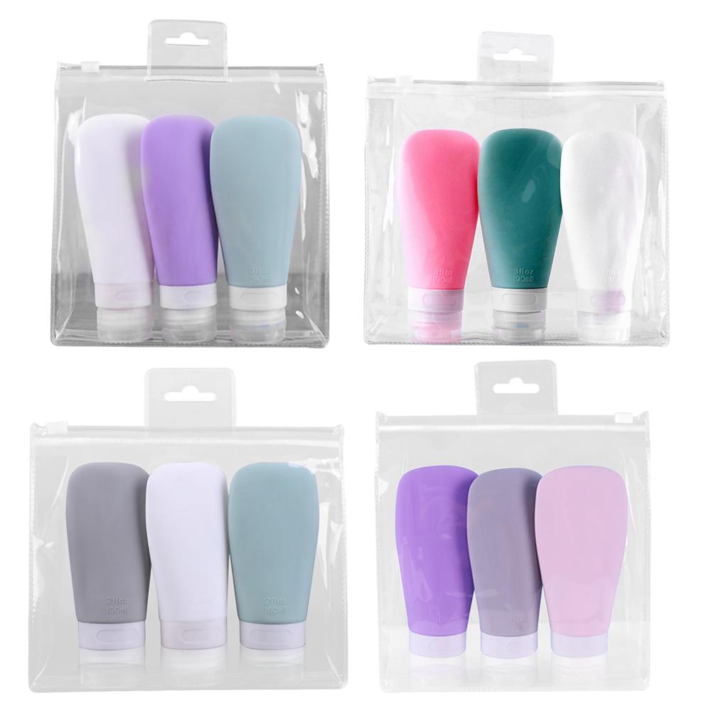 3 pièces/ensemble Silicone sous-bouteille voyage stockage sous-embouteillage Lotion cosmétique sous-emballage petit échantillon bouteille presser bouteille vide