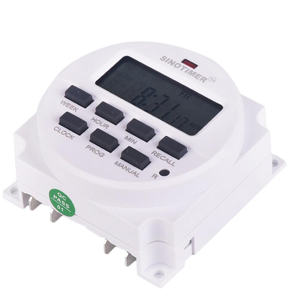 LCD 220V AC 7 Days Weekly Programmable Control Power Timer Switch Time Relay Built-in Rechargeable Battery For Lights Control