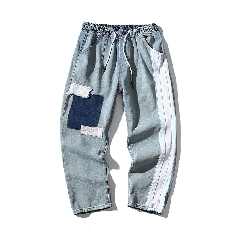 Herr baggy homme cargo ficka jeans raka fritidsbyxor lösa bf vida ben byxor biker jeansbyxor plus storlek s -3xl