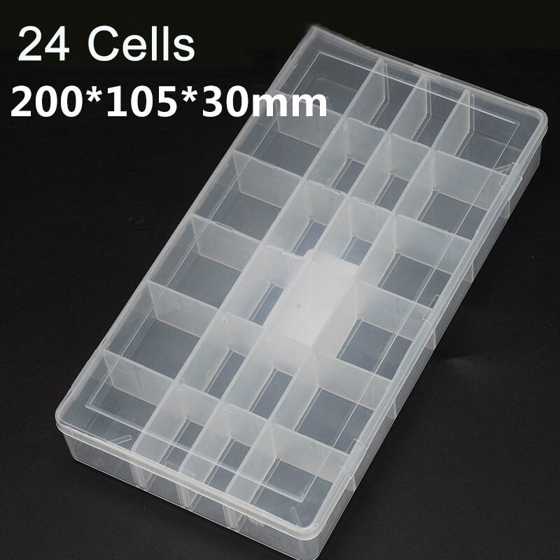 Caja de plástico ajustable para organizar componentes electrónicos, almacenamiento de herramientas, caja de plástico para almacenar celdas pequeñas: Plata