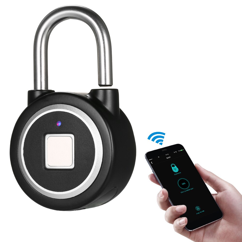 Fingeraftryk smart nøglefri lås vandtæt app kontrol låse tyverisikring hængelås dør bagage sag lås til android ios-system
