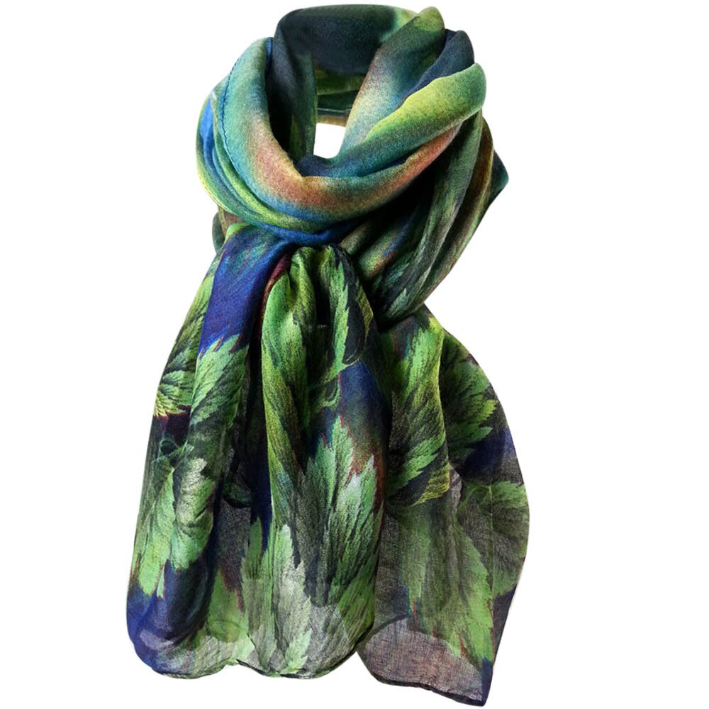 Zomer Zijde Foulard Sjaals Afdrukken Sjaal Dames Luxe Strand Sjaal Bandana Strand Top Jurk Flamingo Sjaals: Blauw