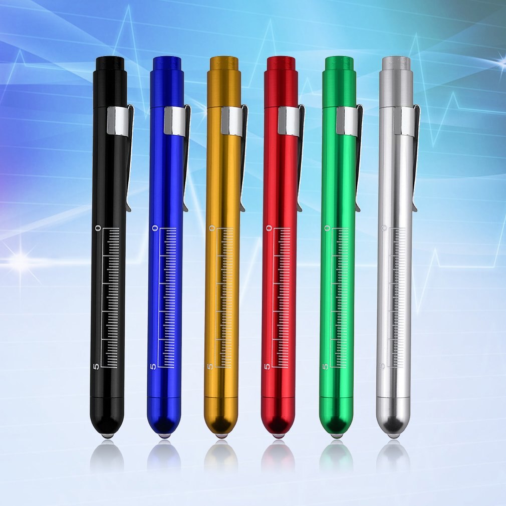 Aluminum Med-ical Sur-gical Penlight Doct-ors clinical Pen Light Flashlight With Scale First Aid mouth/ear care