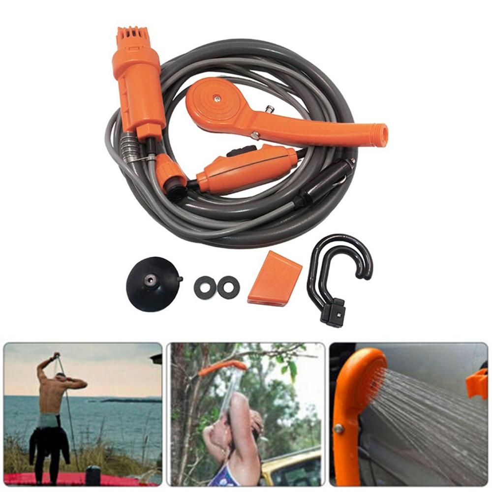 Trådløs bærbar udendørs usb genopladelig brusehoved vandpumpe dyse sport rejse campingvogn van bil vaskemaskine camping bruser