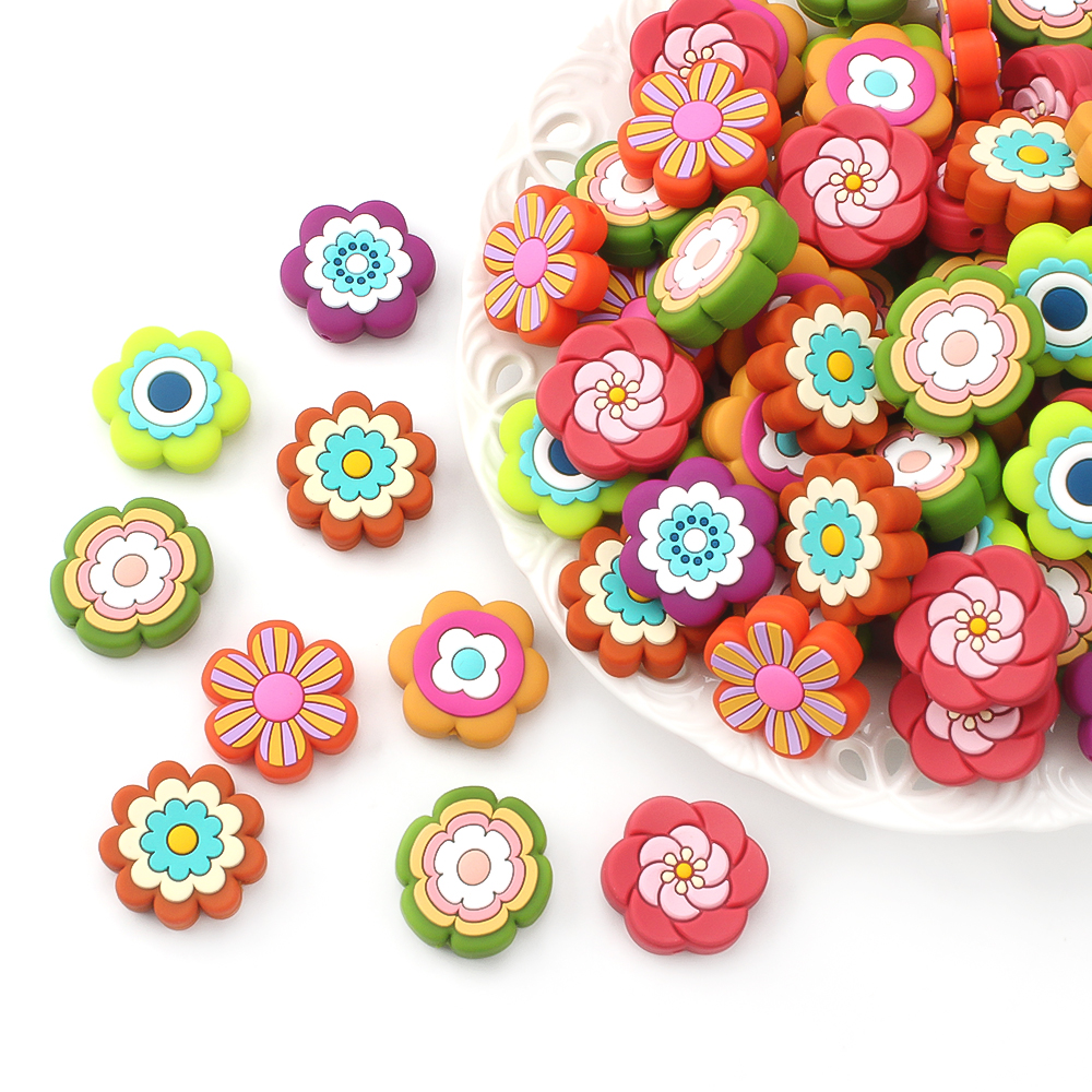 5/10 Uds. Cuentas focales estilo bohemio flor para accesorios de joyería llaveros DIY collar fabricación de pulseras creativos