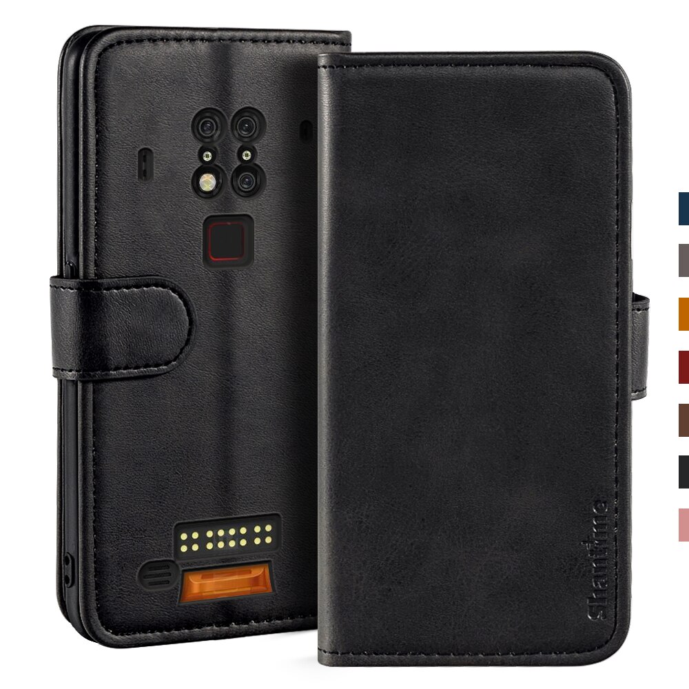 Case For Oukitel WP7 Case Magnetic Wallet Leather Cover For Oukitel WP7 Stand Coque Phone Cases: Black