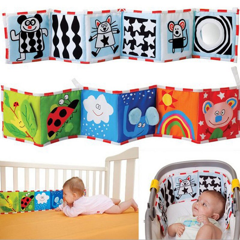 Baby Speelgoed Wieg Bumper Newbron Doek Boek Baby Rammelaars Kennis Rond Multi-touch Kleurrijke Bed Bumper Baby Speelgoed 0-12 Maanden