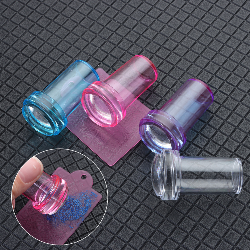 2022 Transparante Jelly Siliconen Nail Stamper Schraper Set Voor Franse Tips Nail Siliconen Stempelen Mold Nail Plaat Gereedschappen