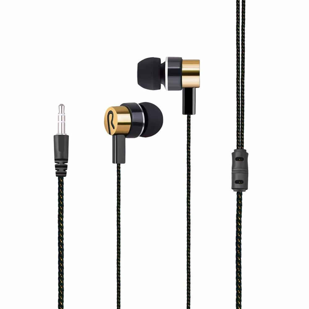 Gevlochten Bedrade Koptelefoon Subwoofer In-Ear Oortelefoon Geluidsisolerende Headset Voor Telefoons MP3 MP4 Pc Game Voor Samsung s6: Goud