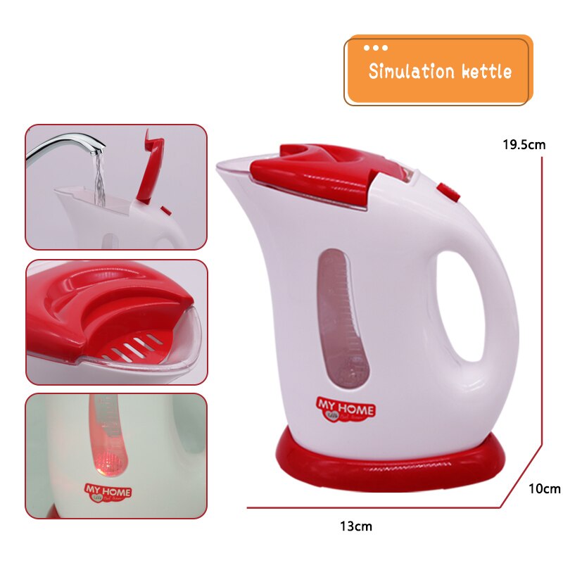 Household Appliances Kitchen Toys Simulation Cookware Blender Cooker Pretend Play Kitchen Toys For Children Girl Kid: Kettle