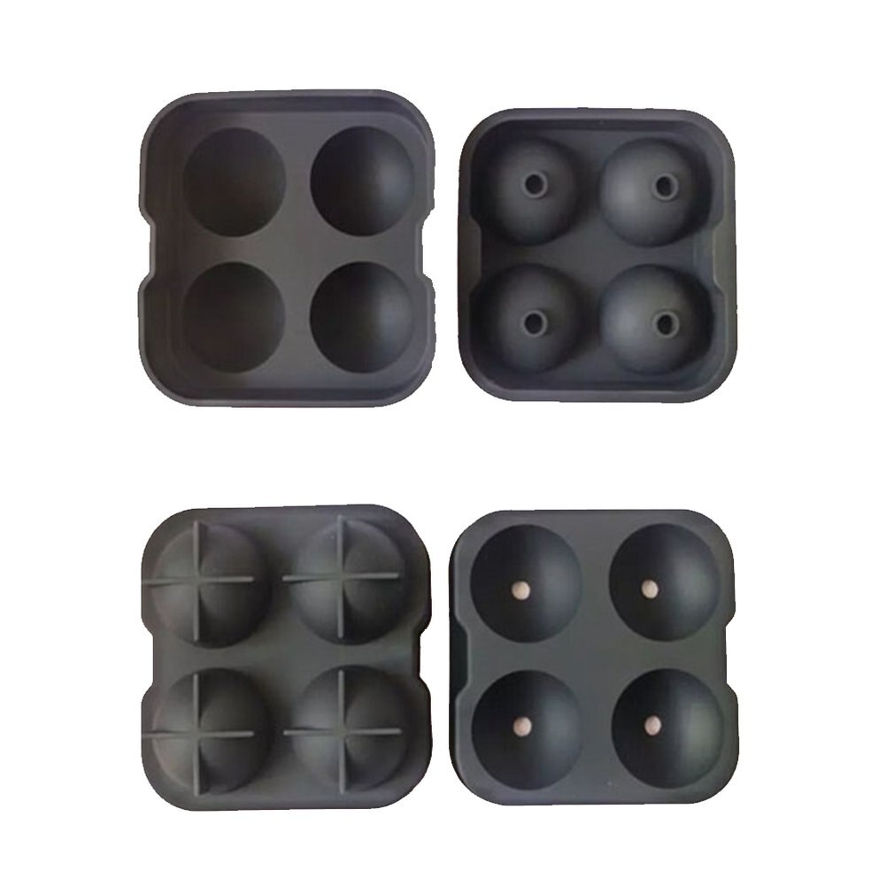 Durable Kitchen Supplies 4 Hole Spherical Ice Cube 4 Grid Silicone Ball Ice Maker 4 With Silicone Ice Cube Mold Summer Neccessar
