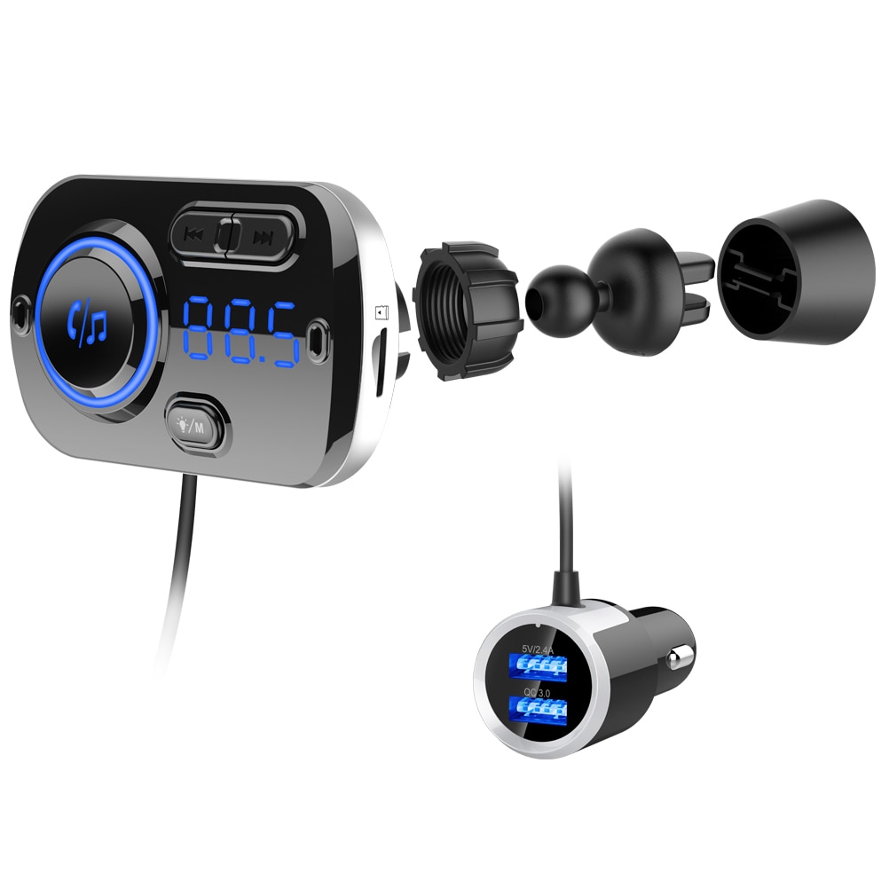 Fm Modulator Zender Bluetooth 5.0 Fm Radio Usb Autolader Handsfree Muziek MP3 Speler Aux Audio Fm Zender