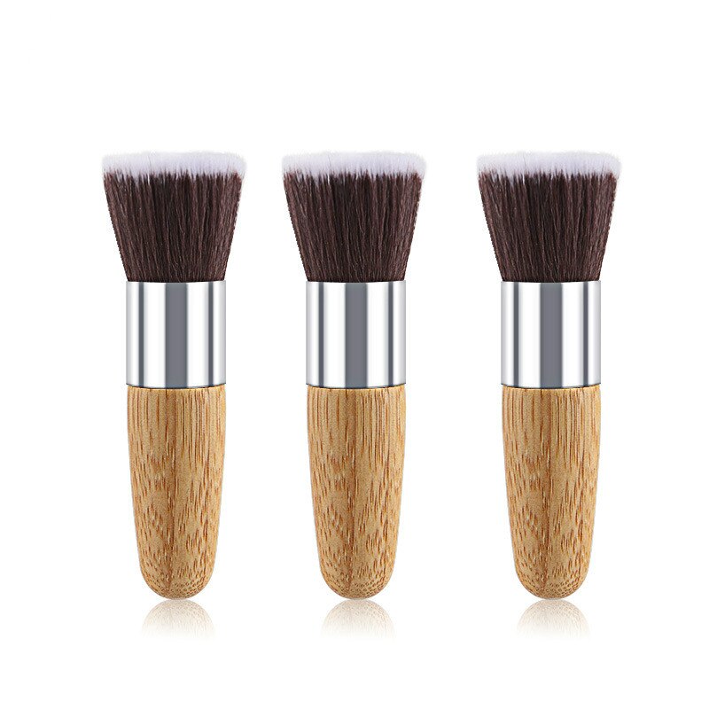 Juego de brochas de maquillaje con mango de bambú Natural, , con bolsa de algodón, mezcla de base, herramienta de maquillaje cosmética, 11 Uds.,