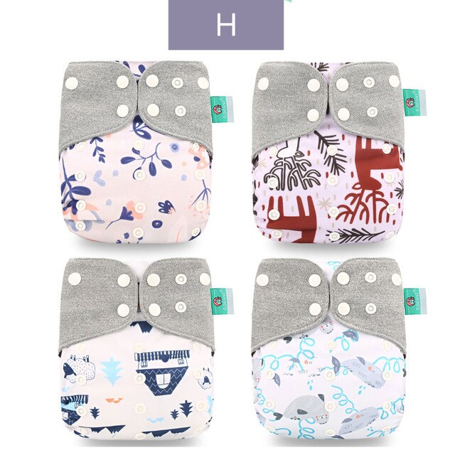 Culotte en tissu réutilisable 4 pièces, couche en tissu lavable pour l'entraînement des bébés, couches imperméables pour garçons et filles: Or