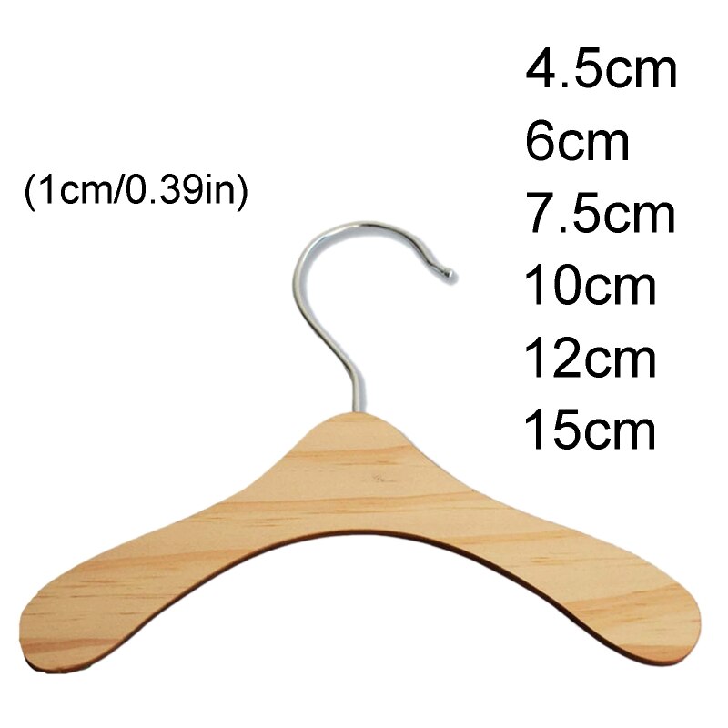 10Pcs Practical Non-Slip Wooden Dolls Clothes Hangers Coat Dress Jacket Organization Shelf Doll Accessories