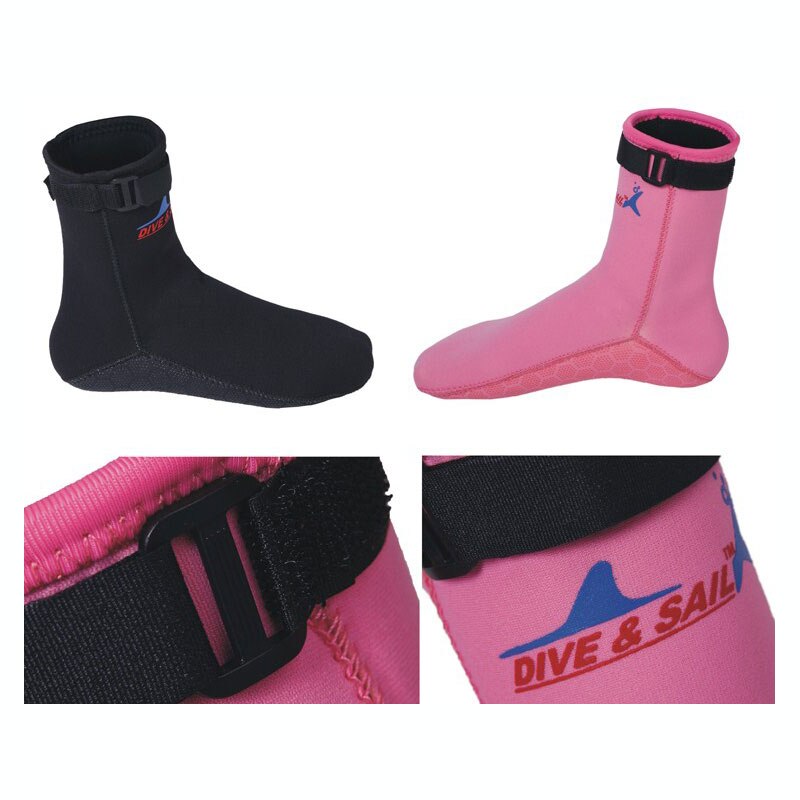 3mm Neopreen kleur Wetsuits Premium Neopreen Water Sok/Westsuit Laarzen Schoenen Zwart en Roze Maat 33 45