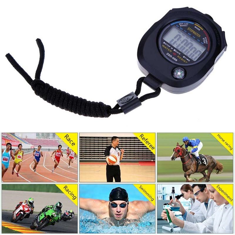 Portable Handheld Waterproof Digital LCD Stopwatch Chronograph Sports stopwatch Timer Counter With Strap
