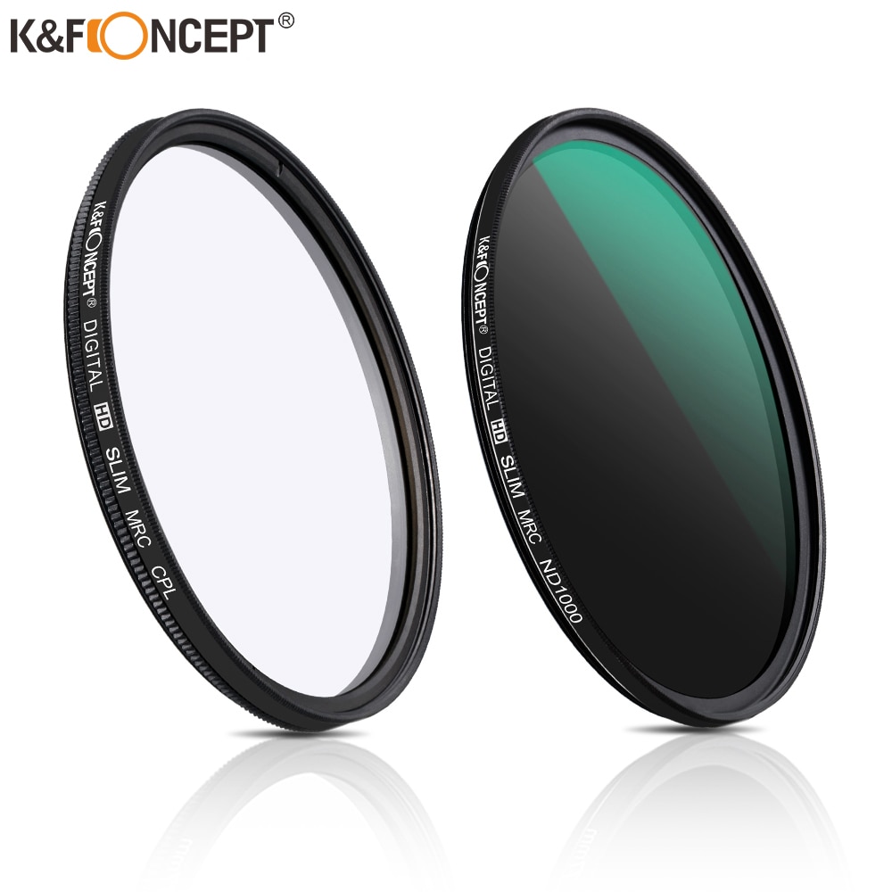 K & F Concept-Polarizador Circular Kit de filtros para lentes ND1000 y CPL con capa múltiple Nano recubierto 49mm 52mm 58mm 62mm 67mm 77mm, 2 uds.