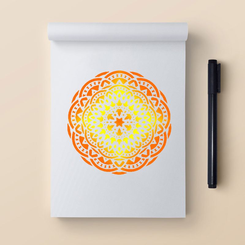 9pcs/set Mandala Stencil Drawing Template for Tile Floor Painting Board Album