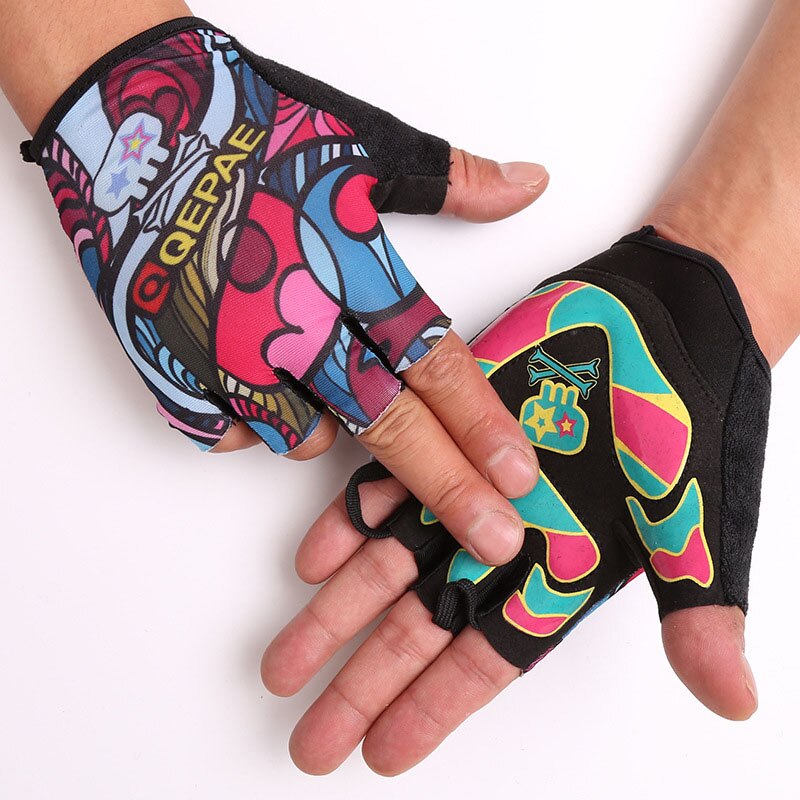Qepae Cycling Gloves Full Finger MTB Bicycle Gloves Half Finger Anti-slip Shockproof Gel Breathable Lycra Padded Palm Gloves: 057 / L