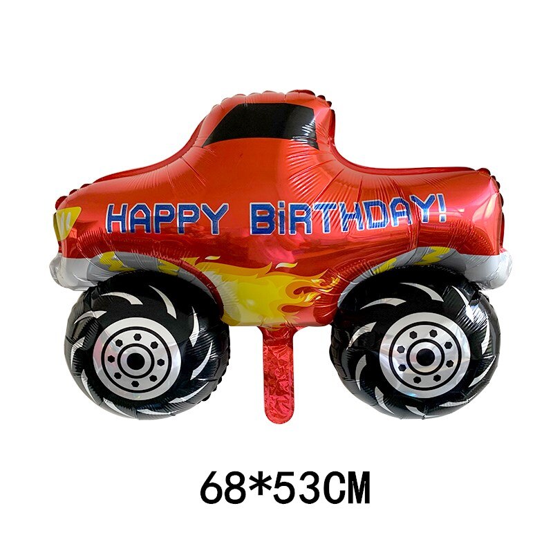 6Pcs Blaze En De Machines Folie Ballon Gelukkige Verjaardag Partij Decoratie Bal Jongen Tank Bus Fire Car ballonnen: Light Grey