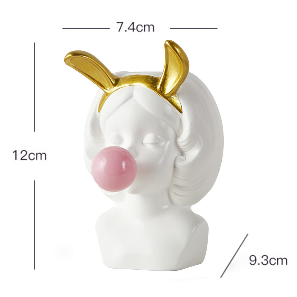 Pot de fleur en résine pour filles, Figurine tête de visage, plantes succulentes, plantes de jardin, fleurs de croissance, décor de table pour la maison, ornements: G