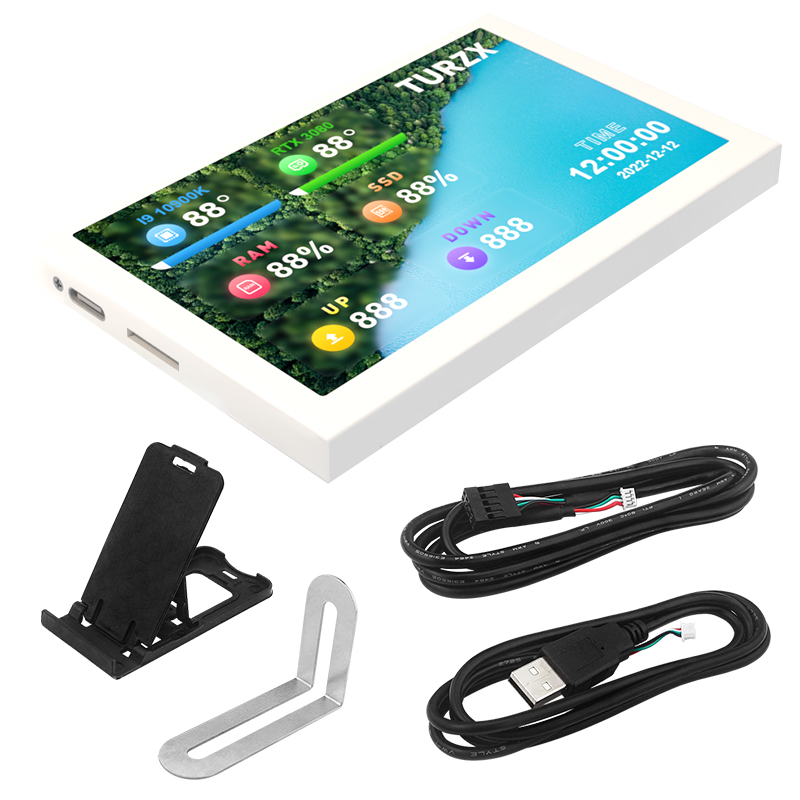 5-Zoll-USB-C-Sekundärbildschirm IPS 800 x 480 LCD-Computer-Hardware-Monitor, kein AIDA64-Display erforderlich, mit Gehäuse aus Aluminiumlegierung