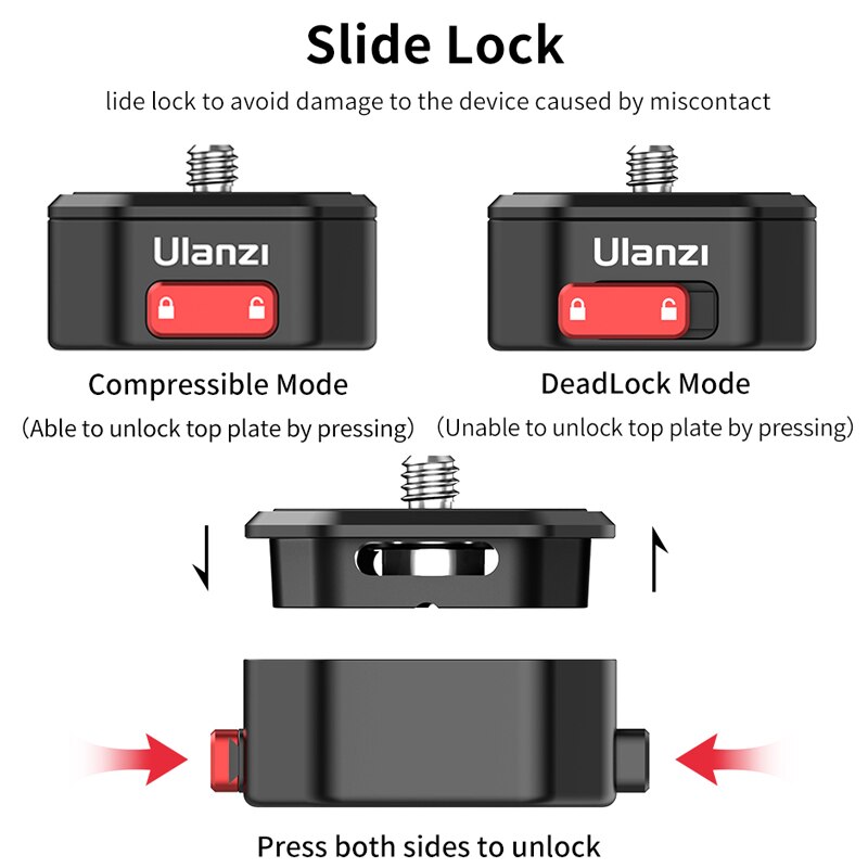 Ulanzi-Placa de liberación rápida Claw, placa de montaje, correa de hombro, adaptador de abrazadera para DSLR, Gopro, adaptador de trípode para cámara de acción