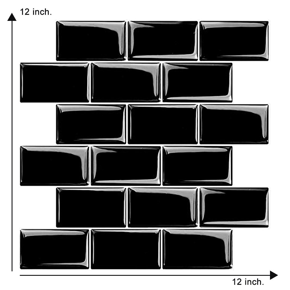 2.5MM High-Grade Gray Subway Tiles 3d Self-Adhesive Waterproof Tile Stickers Bathroom Splash Backsplash Easy To Cut（30.5*30.5cm）: HB103
