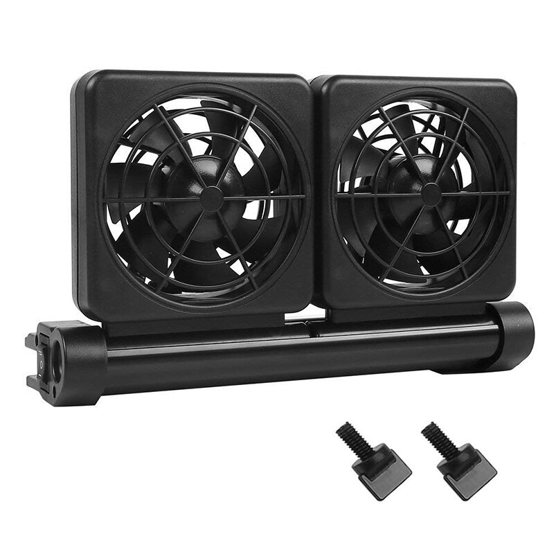 Nicrew Aquarium Fan Aquarium Chiller Koelventilator Systeem Voor Water Aquarium 2 Controle Manieren Temperatuur Aquarium Accessoires: 2 fan / AU Plug