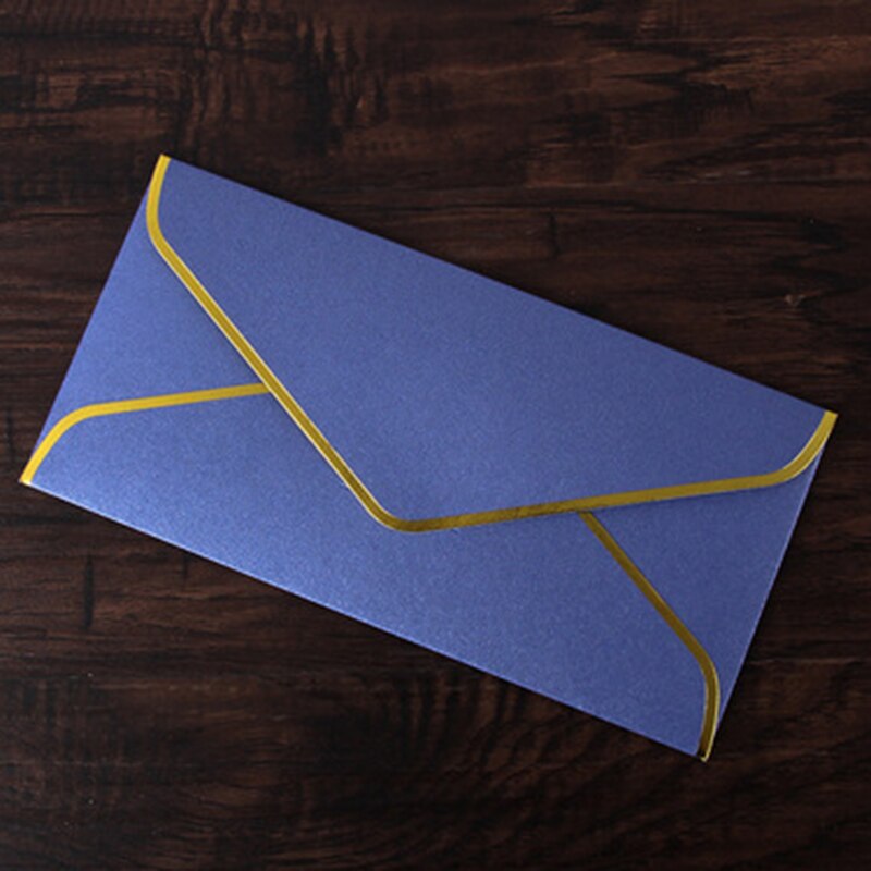 50Pcs 22x11cm Retro Envelope Vintage Paper Envelopes Postcard Packaging Envelope Luxurious Wedding Invitation Card Envelope: blue