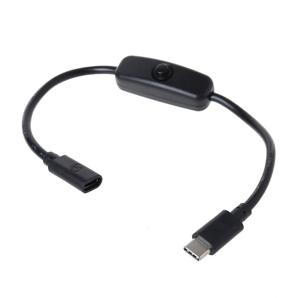 Interrupteur de câble d'extension de USB-C mâle à femelle type-c pour framboise Pi 4 pour alimentation électrique Android: 3 PCS