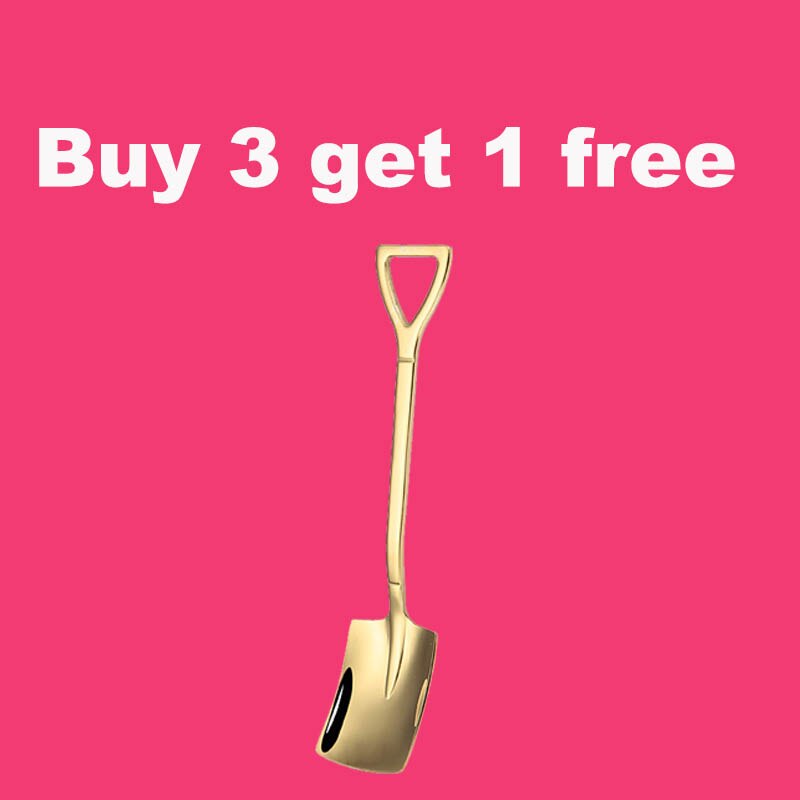Engineer Ice Cream Square Shovel Cake Spoon Retro Shovel Coffee Spoon Stainless Steel Dessert Spoon Watermelon Spoon