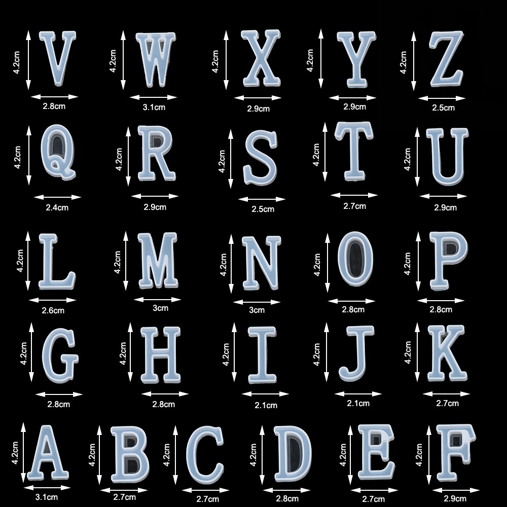 Thuis handgemaakte mal az alfabet engelse letters siliconen mal knutselen sieraden maken diy transparante epoxyhars mallen voor sieraden