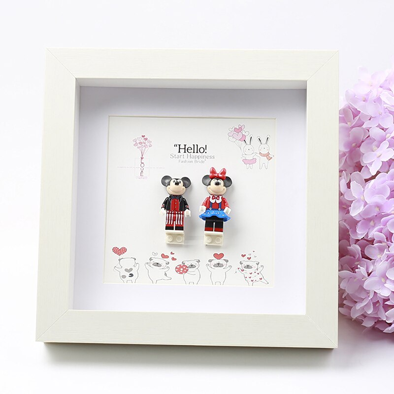 Square 8inch Shadow Box Frame Rabbet Depth 3cm For Girls,Lovers,Couples DIY Memory Kits Display,Home Decor. Table Photo Frame